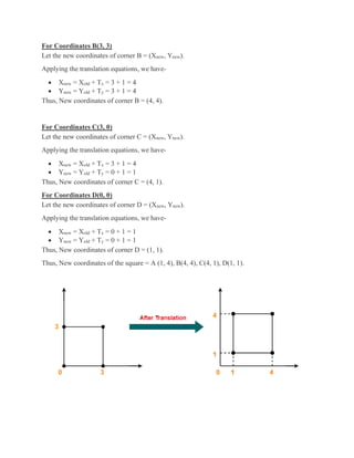 2D Transformation in Computer Graphics | PDF