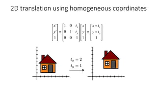 2D translation using homogeneous coordinates
 