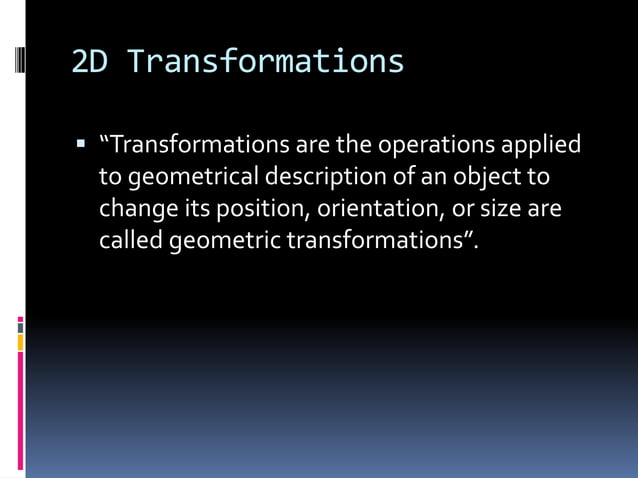 2D transformations | PPT