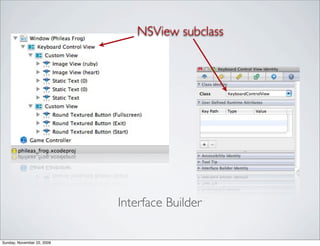 NSView subclass
Interface Builder
Sunday, November 22, 2009
 