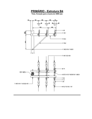 PRIMÁRIO - Estrutura B4
Nota. Furação para cruzeta de 2000 mm
 