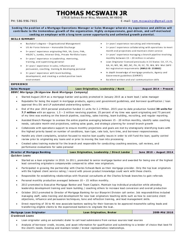 tom mcswain 2015 resume bbmc mortgage complaints