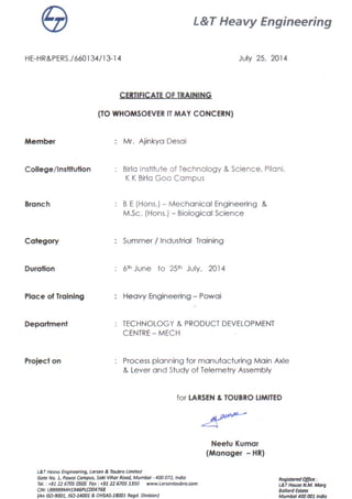 L&T Internship_Certificate_Ajinkya_Desai