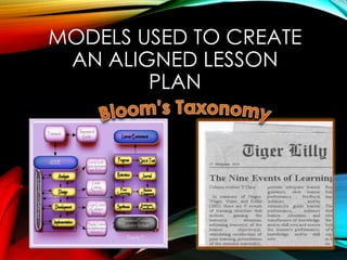MODELS USED TO CREATE
AN ALIGNED LESSON
PLAN
 