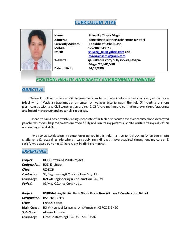 Attached Is My Curriculum Vitae - Cvattachment With Certificateengineer 2 638 