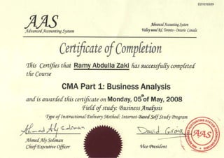 business analysis ceritficate
