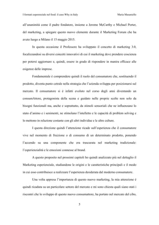 Tesi - I format esperienziali nel mercato del food-il caso Why In Ita…