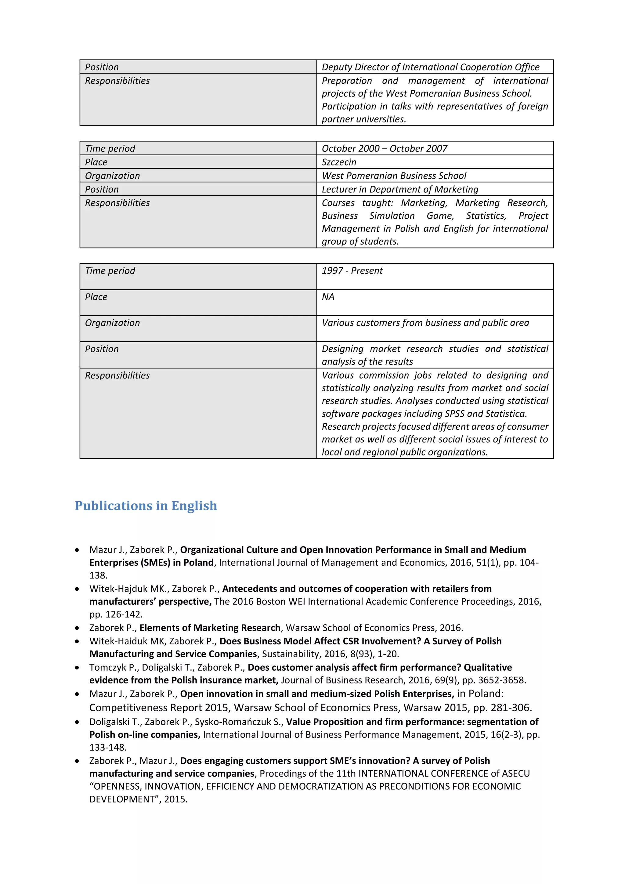 CV PZ English 2016 | PDF