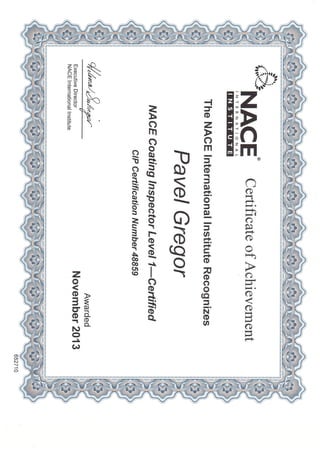 Nace certificate - Level 1