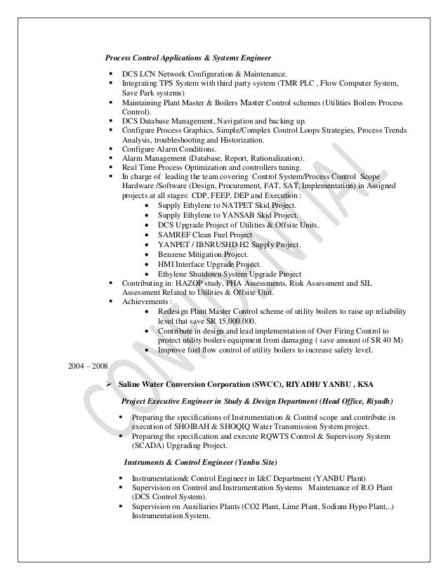 process engineer resume sample