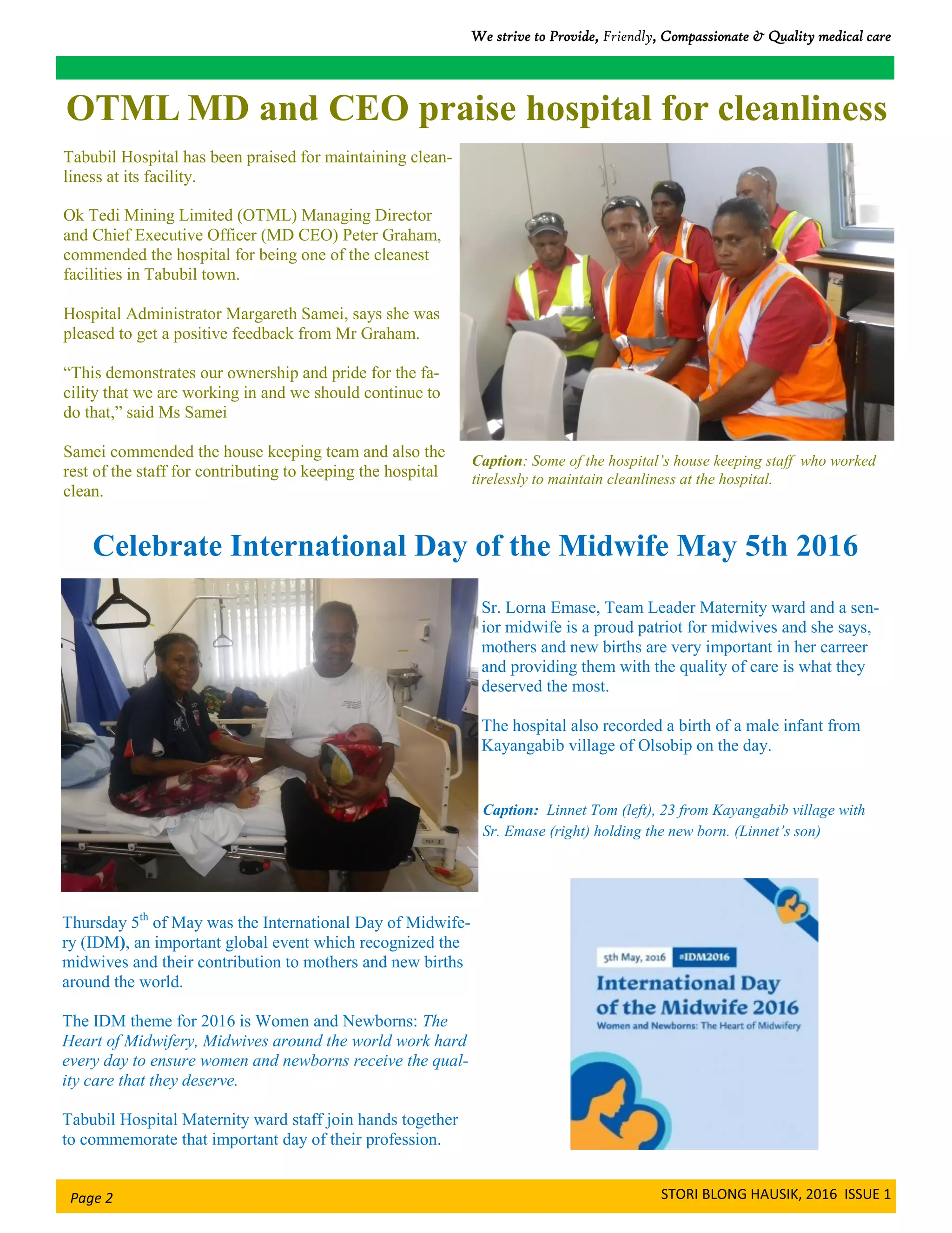 Tabubil Hospital Newsletter 2016 Issue 1 | PDF