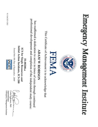 FEMA Certifications