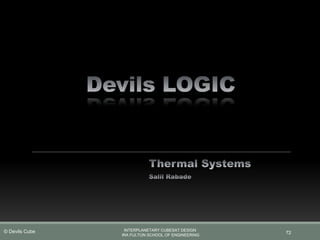 72
INTERPLANETARY CUBESAT DESIGN
IRA FULTON SCHOOL OF ENGINEERING
© Devils Cube
 