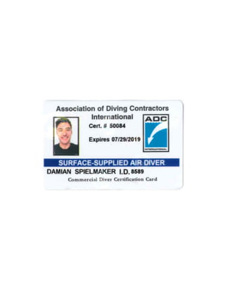 ADCI Commercial Dive Card
