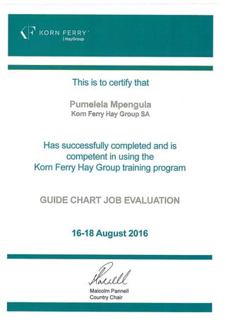 Certification Korn Ferry Hay Group