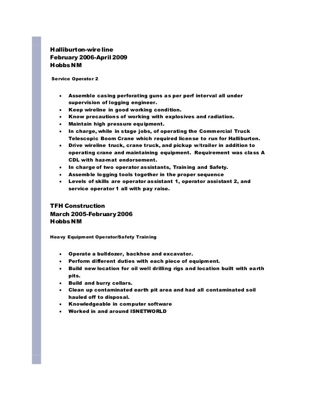 forklift operator resume