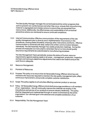 Site Quality Plan signed scaned