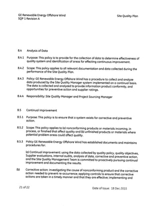 Site Quality Plan signed scaned