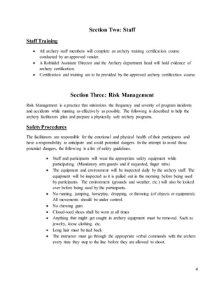 Archery Policy and Procedures Manual | DOCX