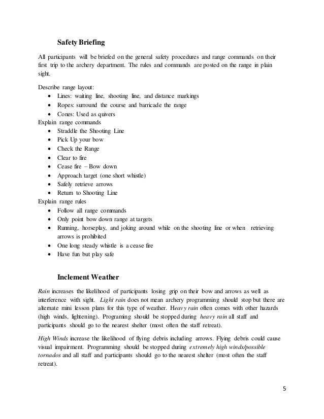 Archery Policy and Procedures Manual