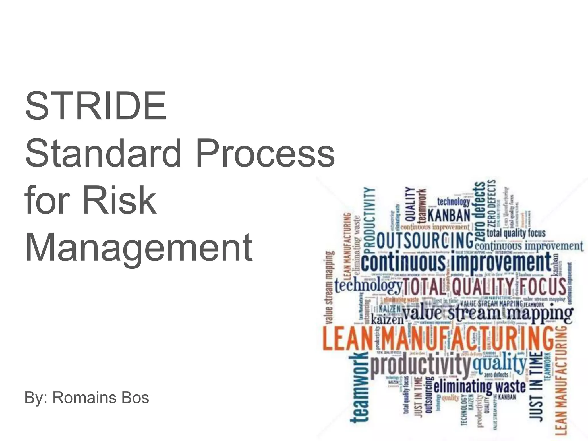 Stride Risk STRIDE Standard Process for RISK | PPTX