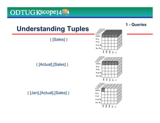 Understanding Tuples
( [Actual],[Sales] )
( [Sales] )
( [Jan],[Actual],[Sales] )
1 - Queries
 