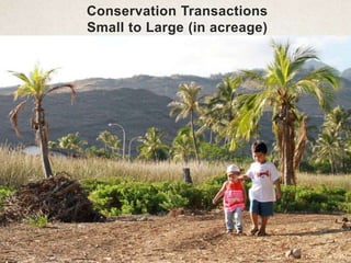 Conservation Transactions
Small to Large (in acreage)
 