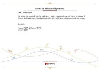 Huawei - Letter Of Acknowledgement