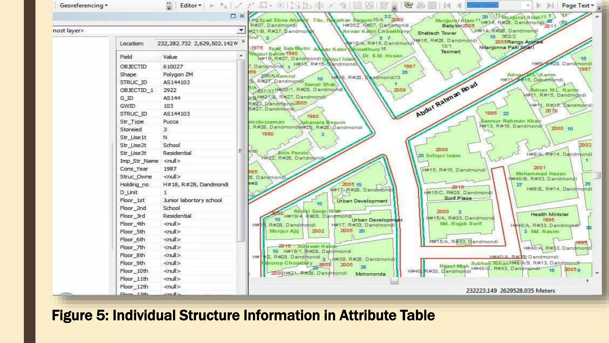 Figure 5: Individual Structure Information in Attribute Table
 