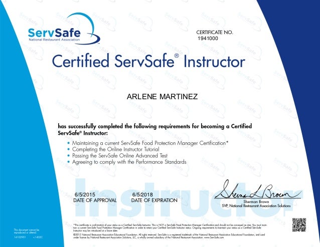 SERVSAFE INSTRUCTOR