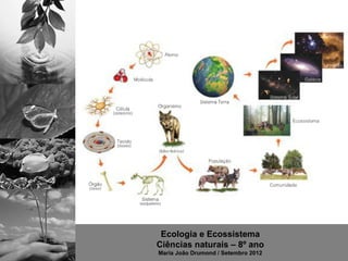 Ecologia e Ecossistema
Ciências naturais – 8º ano
Maria João Drumond / Setembro 2012
 