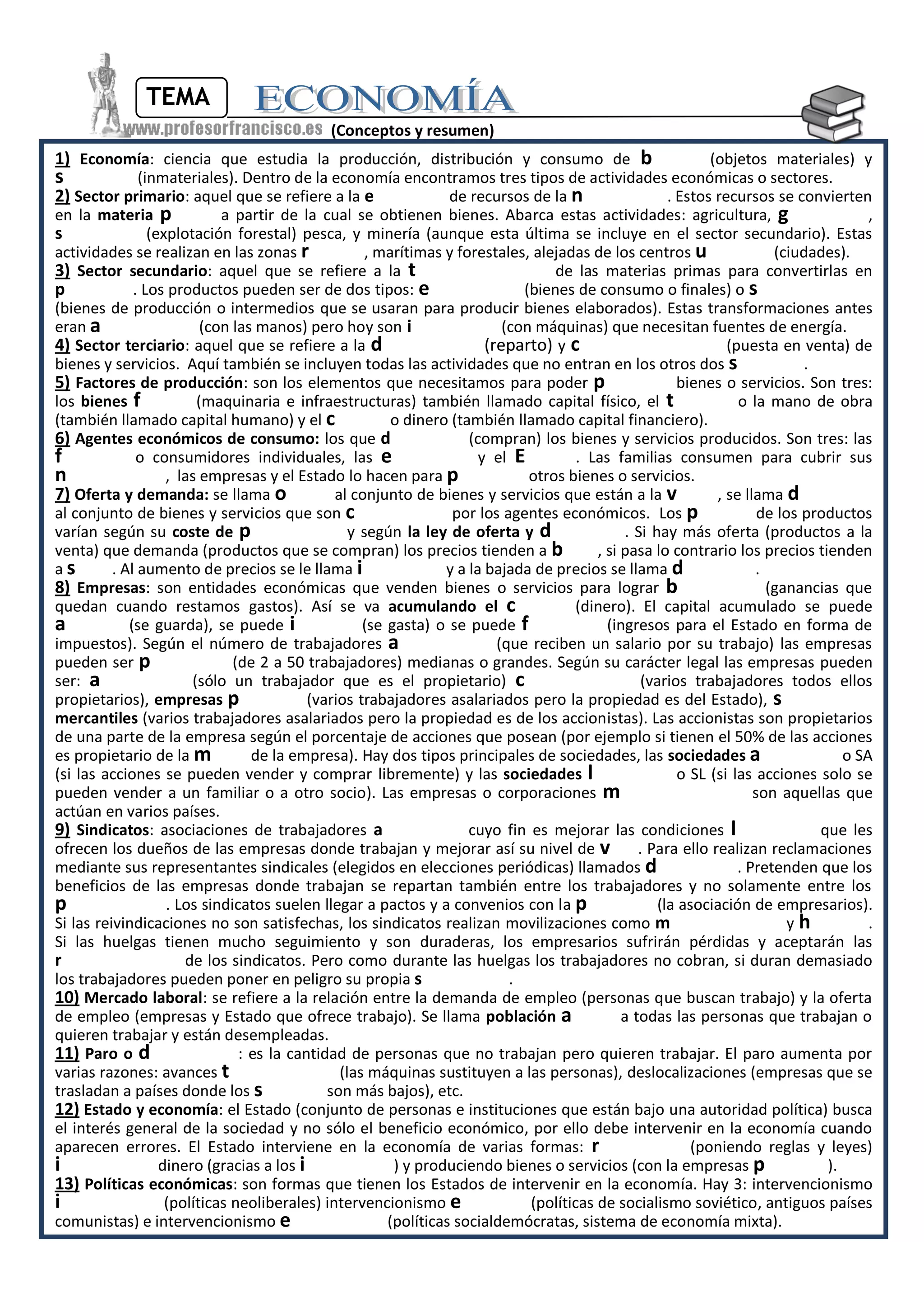 2 economía vocabulario y contenidos mínimos_completemos | PDF