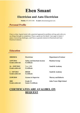 Eben Smant New CV1 | PDF