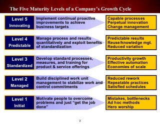 2
The Five Maturity Levels of a Company’s Growth Cycle
 