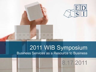 2011 WIB Symposium
Business Services as a Resource to Business

                           8.17.2011
 