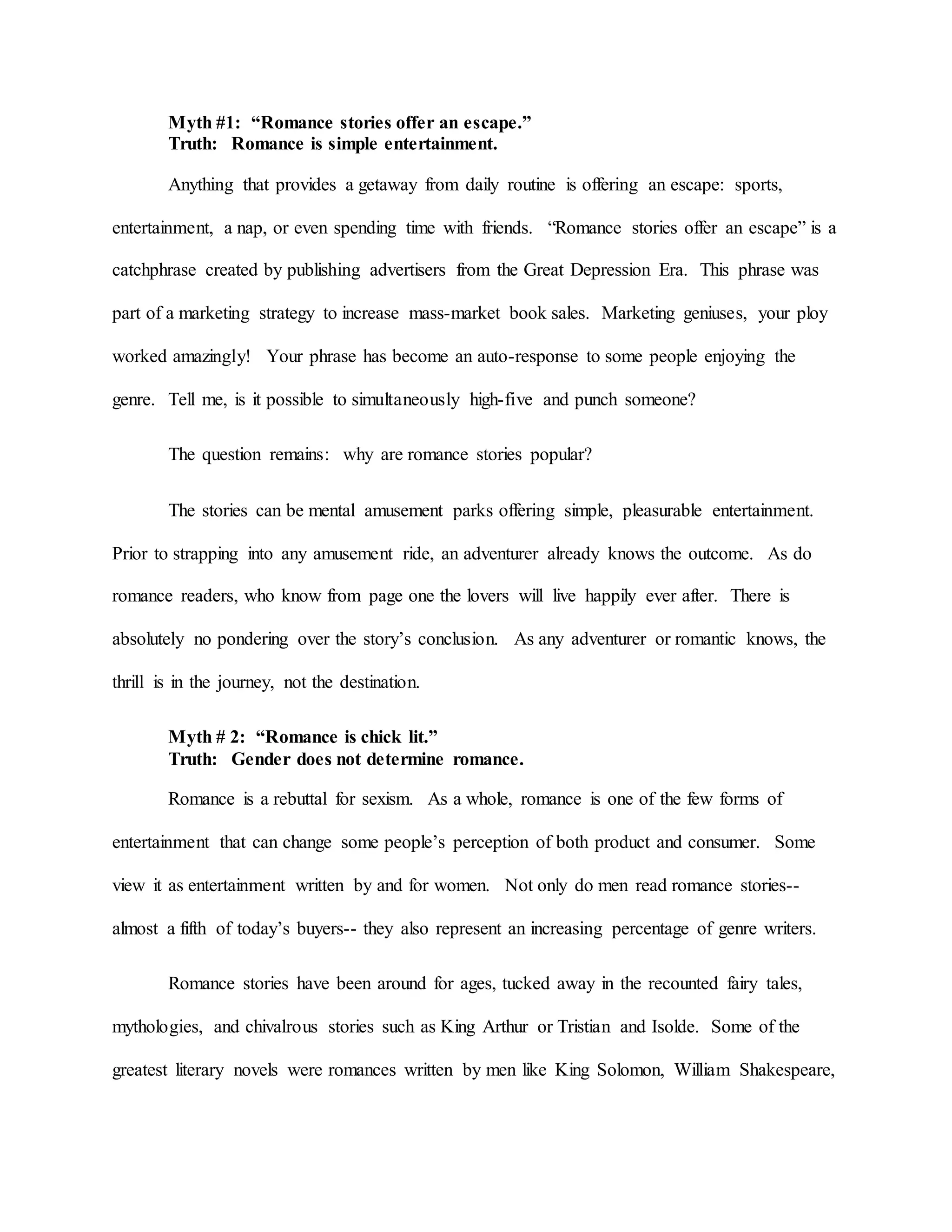 Romance debunked | PDF
