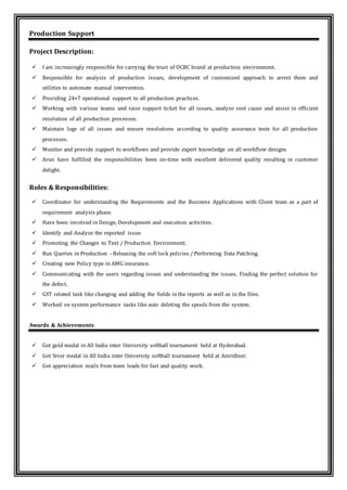 Arun Kumar AS400 Profile | DOCX