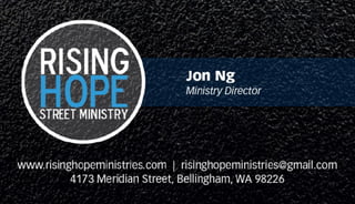 Rising Hope business card