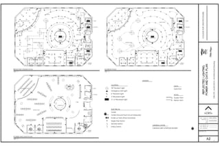 COLLEGEFORCREATIVESTUDIES
DIN270:AutoCADII/ArchitecturalDrawing
NORTH
REFLECTED CEILING PLAN
1/8" = 1'
LIGHTING PLAN
1/8" = 1'
POWER AND DATA PLAN
1/8" = 1'
LIGHTING
30" Pendant Light
Emergency Exit Light
6" Pendant Light
LEGEND
ELECTRICAL
Outlet
Outlet (Ground Fault Circuit Interputer)
Outlet w/ Data (Floor Mounted)
DATA
Data PortP
P
R
GFCI
6" Recessed Light
2' x 4' Recessed Light
HVAC
Supply Vent
Return Vent
D
R
Single Pole Switch
Dimmer Switch
3-Way Switch
GENERAL NOTES
CEILINGS ARE GYMPSUM BOARD
1'-111
2"
6'-51
2"
6'
6'
 