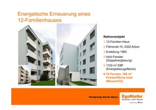 7
Energetische Erneuerung eines
12-Familienhauses
Referenzobjekt
1.12-Familien-Haus
2.Föhrenstr.10, 9320 Arbon
3.Erstellun...