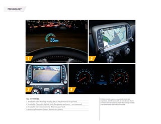 1 2
3 4
TECHNOLOGY
ALL SYSTEMS GO.
1. Available color Head-Up Display (HUD). Performance at eye level.
2. Available Chevrolet MyLink 1
with Navigation and more — on command.
3. Available rear vision camera. Watches your back.
4. Driver Information Center. Details at a glance.
1 Full functionality requires compatible Bluetooth and
smartphone, and USB connectivity for some devices. MyLink
on Camaro does not include CD player. Map coverage available
in the United States, Puerto Rico and Canada.
 