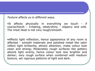 Texture Affect 2 elements of art | PPTX