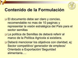 El proceso de formulación e implementación, FAO