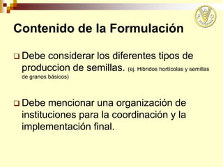 El proceso de formulación e implementación, FAO