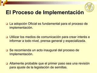 El proceso de formulación e implementación, FAO
