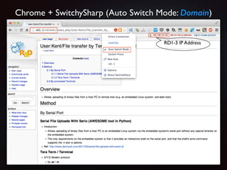 Chrome + SwitchySharp (Auto Switch Mode: Domain)
 