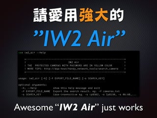 請愛用強大的

”IW2 Air”
Awesome “IW2 Air” just works
 