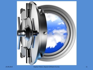 25.09.2013 Stephan Peters, Deposix Software Escrow 11
 