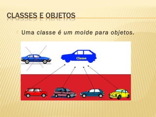  Uma classe é um molde para objetos.
 