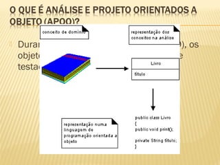  Durante a construção (programação OO), os
objetos do projeto são implementados e
testados.
 